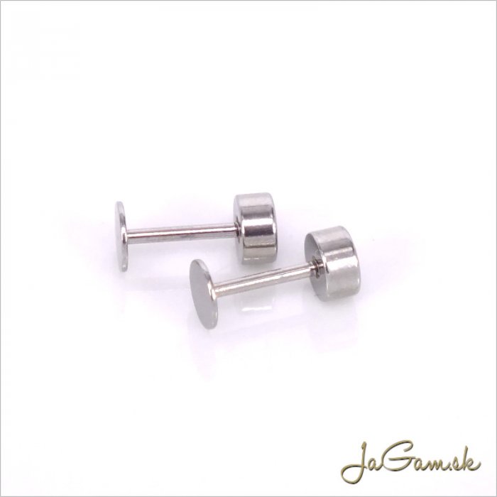 Puzeta s plôškou 4mm CHIRURGICKÁ OCEĽ, 1 pár (ch1761)